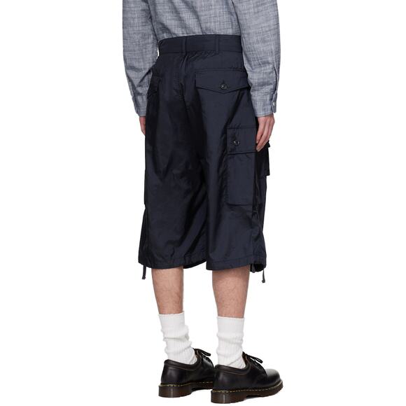 ENGINEERED GARMENTS Navy Drawstring Cargo Shorts - Picture 3 of 8